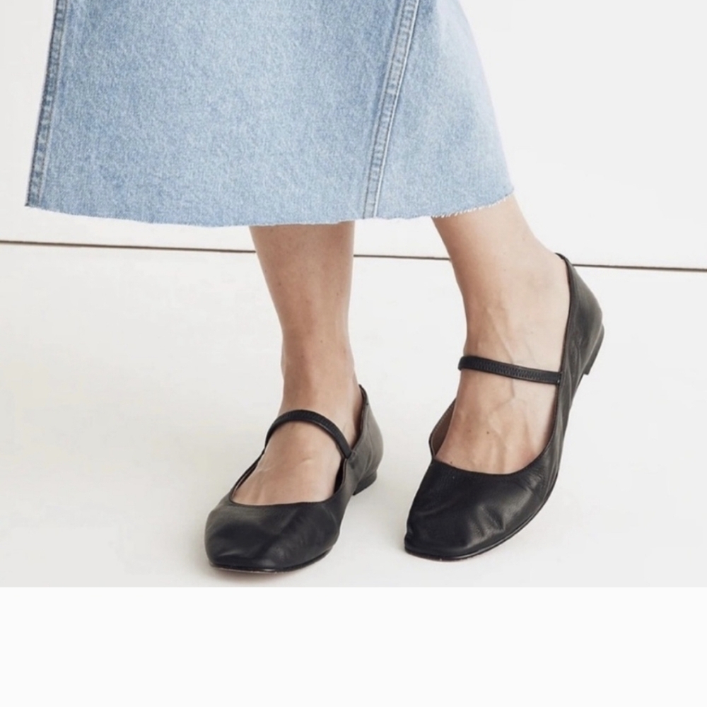 Madewell The Greta True Black Ballet Flat Mary Jane Size 9